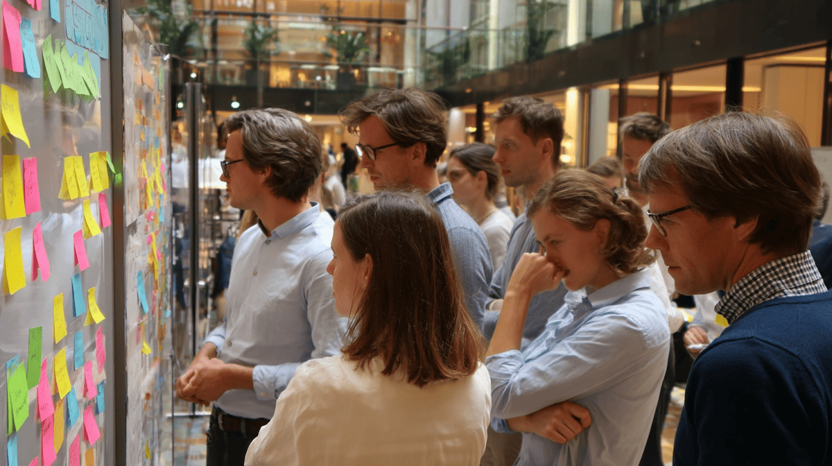 Business Model Canvas Workshop mit Teilnehmern bei der Ideenentwicklung